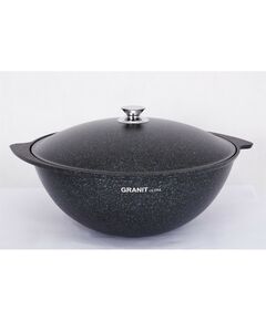 Сковороды, кастрюли, противни, дуршлаги: Казан для плова Кукмор Granit ultra blue 7,0л со стеклянной крышкой [кгг75а] фотографии