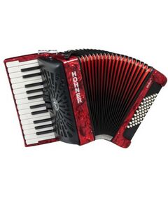 Аккордеоны, Баяны и Гармони: Аккордеон Hohner Bravo II 48 red фотографии