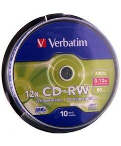 CD-R/RW диски: Диски CD-RW Verbatim 700Mb 12x уп.10 шт., на шпинделе [43480] фотографии