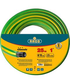 Шланги, системы водопровода и автополива: Поливочный шланг RACO CLASSIC 1" 25 м 15 атм трёхслойный армированный [40306-1-25_z01] фотографии