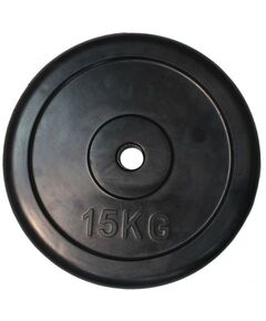 Диски d 25:  Диск обрезиненный Classic черный D26 мм PROFI-FIT 15 кг фотографии