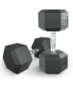 Гантели: Гантель гексагональная UNIXFIT 17,5 кг обрезиненная, пара фотографии