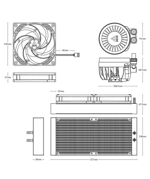 Жидкостная система охлаждения Arctic Cooling Liquid Freezer III-280 Multi Compatible All-In-One CPU Water Cooler [ACFRE00135A] фотографии
