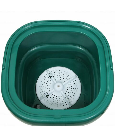 Стиральная машина OPTIMA МС-30СК тёмный изумруд, объем загрузки 2.5кг, складная, компактная, воду не греет, вес 4 кг, материал бака: пластик и резина, тип установки отдельно стоящая, цвет изумруд, управление механическое фотографии