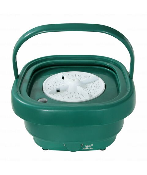 Стиральная машина OPTIMA МС-30СК тёмный изумруд, объем загрузки 2.5кг, складная, компактная, воду не греет, вес 4 кг, материал бака: пластик и резина, тип установки отдельно стоящая, цвет изумруд, управление механическое фотографии
