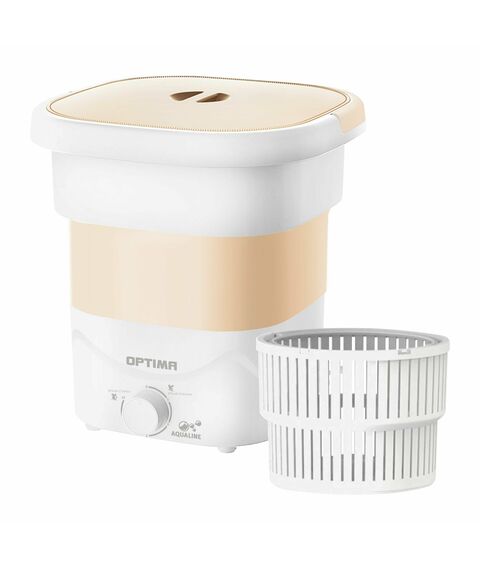 Стиральная машина OPTIMA МС-31СК объем загрузки 2.5кг, складная, компактная, воду не греет, вес 4 кг, материал бака пластик и резина, тип установки отдельно стоящая, цвет оранжевый, управление механич. фотографии