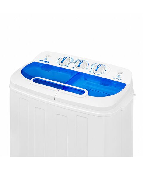Стиральная машина OPTIMA МСП-40П Загрузка белья для стирки 4кг, загрузка белья для отжима 2.5кг, центрифуга, материал крышки пластик, мощность стирки 260Вт, мощность центрифуги 145Вт, сливной насос, класс защиты от поражения электричеством фотографии