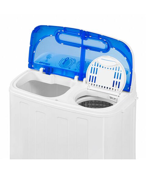 Стиральная машина OPTIMA МСП-40П Загрузка белья для стирки 4кг, загрузка белья для отжима 2.5кг, центрифуга, материал крышки пластик, мощность стирки 260Вт, мощность центрифуги 145Вт, сливной насос, класс защиты от поражения электричеством фотографии