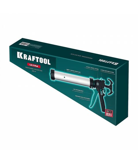 Закрытый пистолет для герметика KRAFTOOL ULTRA 600 мл регулировка силы давления, вариативная антикапельная система, универсальный [06677-60] фотографии