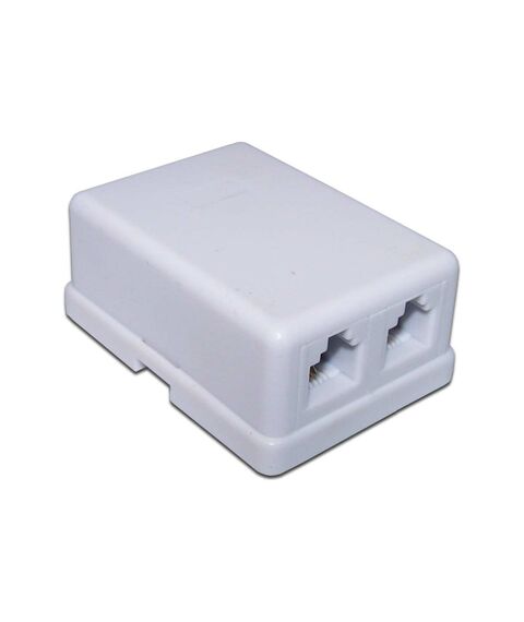 Розетка настенная телефонная Lanmaster TWT-SS2-1212-WH RJ-12 двойная фотографии