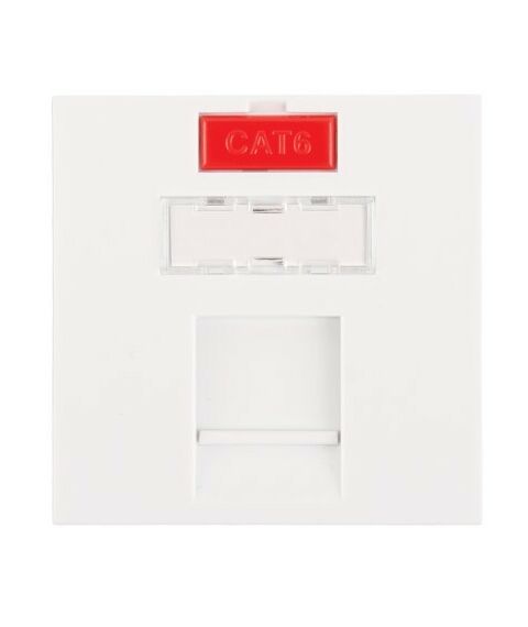 Вставка Nikomax NMC-PM1P-PF-WT французский формат Mosaic, 45x45мм, 1 порт, под модули Keystone, со шторкой, белая фотографии