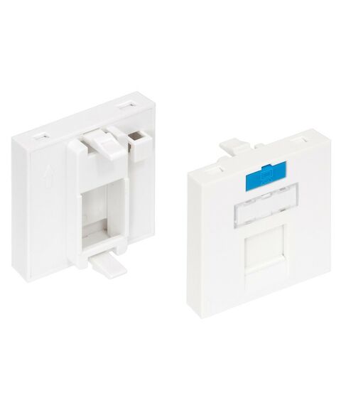 Вставка Nikomax NMC-PM1P-PF-WT французский формат Mosaic, 45x45мм, 1 порт, под модули Keystone, со шторкой, белая фотографии