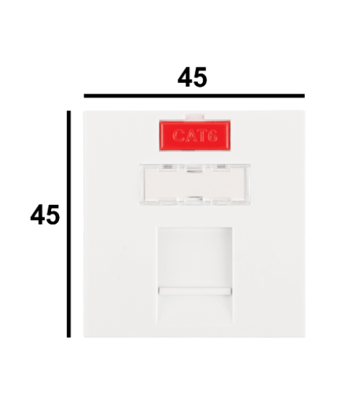 Вставка Nikomax NMC-PM1P-PF-WT французский формат Mosaic, 45x45мм, 1 порт, под модули Keystone, со шторкой, белая фотографии