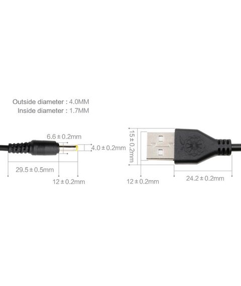 Кабель питания Orange USB AM - DC 4.0x1.7 mm для Orange Pi One/Lite/PC/PC 2, 0.8м фотографии