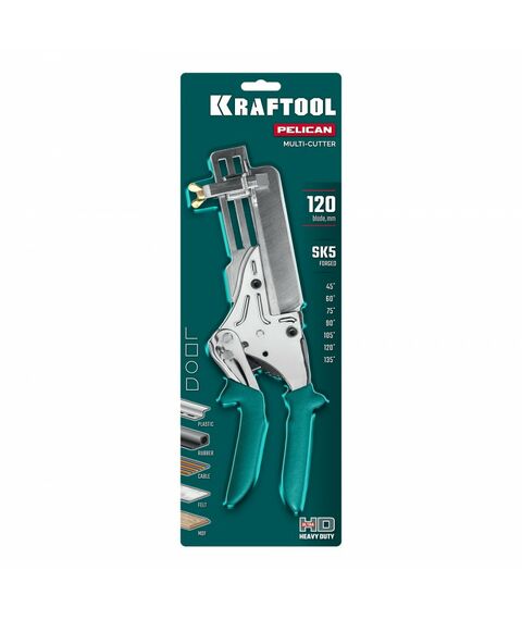 Удлиненные угловые ножницы KRAFTOOL PELIKAN 120 до 120 мм, для пластмассовых и резиновых профилей [23370] фотографии