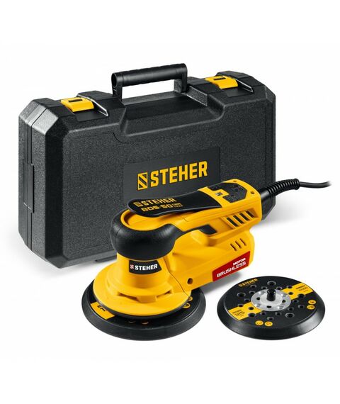Орбитально-шлифовальная машина STEHER BOS-50 Duo d125 / d150 мм, 5.0 мм, 350 Вт, бесщеточная, кейс [BOS-50] фотографии