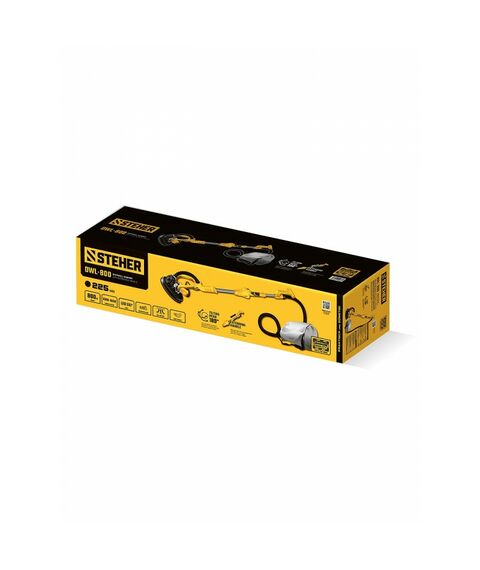 Шлифовальная машина для стен (жираф) STEHER DWL-800 d225 мм, 800 Вт, удлиненная рукоятка, подсветка фотографии