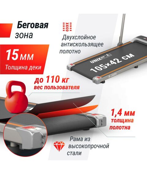 Беговая дорожка UNIX Fit R-260N фотографии