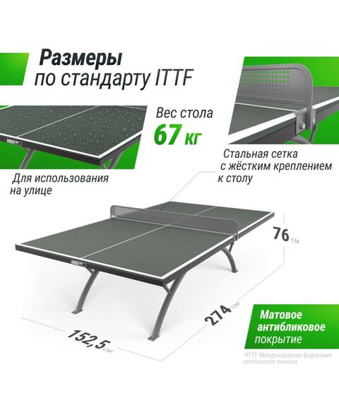 Антивандальный теннисный стол UNIX line 14 mm SMC (Grey/Grey) фотографии