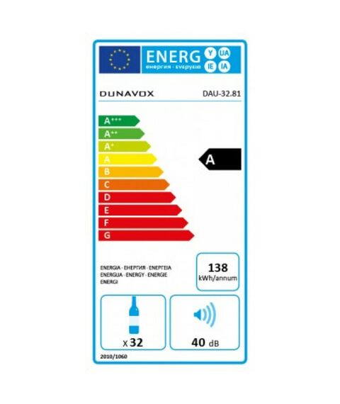 Компрессорный винный шкаф Dunavox (Венгрия) DAUF-32.83B фотографии