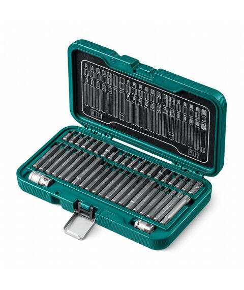 Набор специальных бит KRAFTOOL THS-42 42 шт (HEX, TX, SPLINE) хвостовик 10 мм под квадрат 1/2" [26554] фотографии