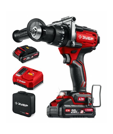 Бесщеточная ударная дрель-шуруповерт Зубр ДБУ-165-22 20 В, 165 Н·м, 2 АКБ LMS (2 А·ч), сумка фотографии