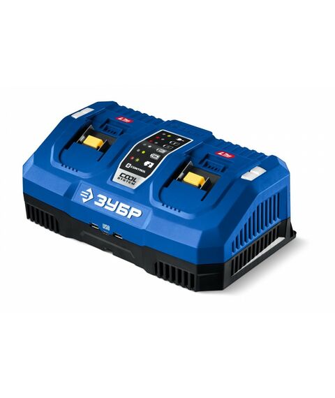 Зарядное устройство Зубр TC-20-2 ЗУБР Turbo CHARGE, 20 В, 2 порта, 2 х 9 А, для LMS АКБ, ПРОФЕССИОНАЛ фотографии