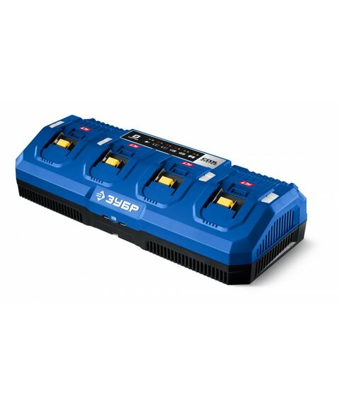 Зарядное устройство Зубр TC-20-4 Turbo CHARGE, 20 В, 4 порта, 4 х 9 А, для LMS АКБ, ПРОФЕССИОНАЛ фотографии
