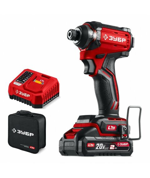 Бесщеточный ударный винтоверт Зубр ВБУ-180-21 ЗУБР 20 В, 180 Н·м, 1 АКБ LMS (2 А·ч), сумка фотографии