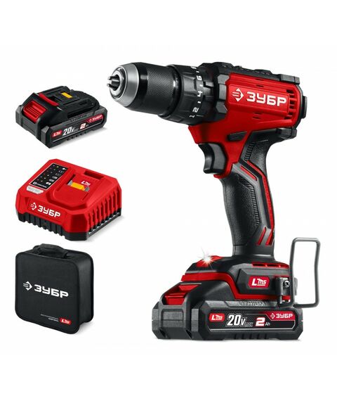 Бесщеточная ударная дрель-шуруповерт Зубр ДБУ-65-22 20 В, 65 Н·м, 2 АКБ LMS (2 А·ч), сумка фотографии