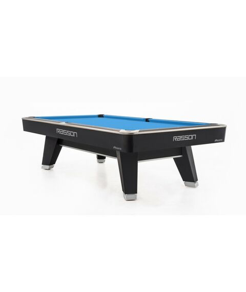Стол / пул Rasson Acurra 9 ф (черный, сланец 25 мм) в комплекте с плитой, аксессуары + сукно фотографии