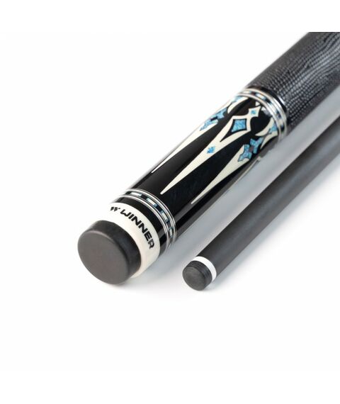 Кий / пул 2-pc Winner Carbon - 019 (черно-синий) оплетка натуральная кожа фотографии