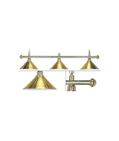 Лампа на три плафона  Elegance золотистая штанга, золотистый плафон D35см фотографии