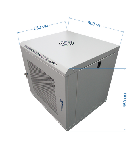Шкаф телекоммуникационный настенный ST ST-NCP12U600 (СЕРЫЙ) С ПОЛКОЙ фотографии