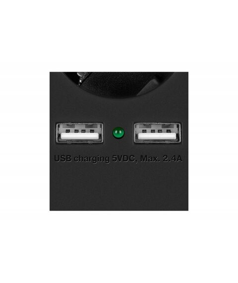 Сетевой фильтр SVEN SF-05LU 5.0 м 5 евро розеток, 2*USB(2.4А), черный, цветная коробка [SV-018856] фотографии