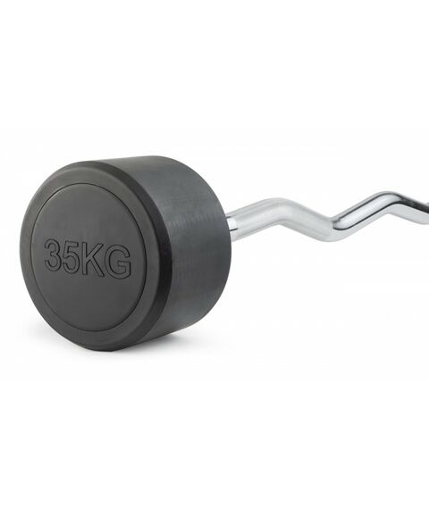 Штанга неразборная обрезиненная VictoryFit VF-DX5350 35 кг, изогнутый гриф фотографии