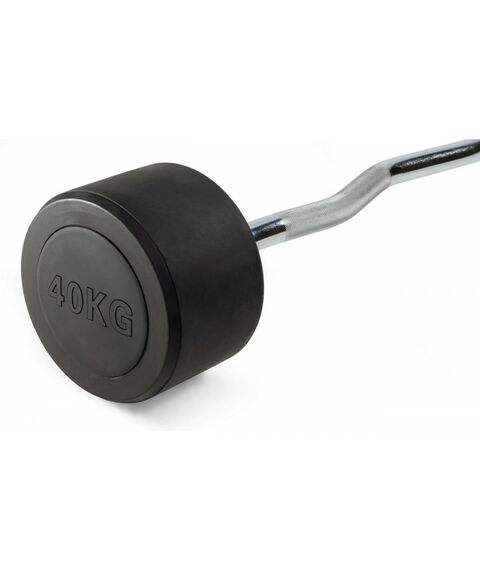 Штанга неразборная обрезиненная VictoryFit VF-DX5400 40 кг, изогнутый гриф фотографии