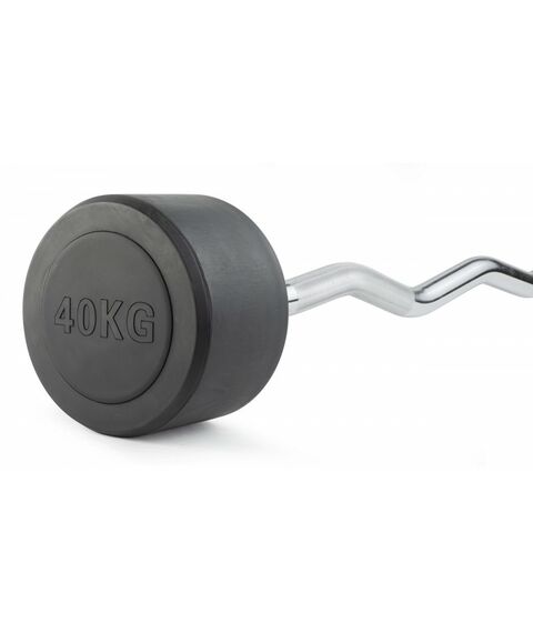 Штанга неразборная обрезиненная VictoryFit VF-DX5400 40 кг, изогнутый гриф фотографии