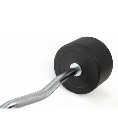 Штанга неразборная обрезиненная VictoryFit VF-DX5450 45 кг, изогнутый гриф фотографии