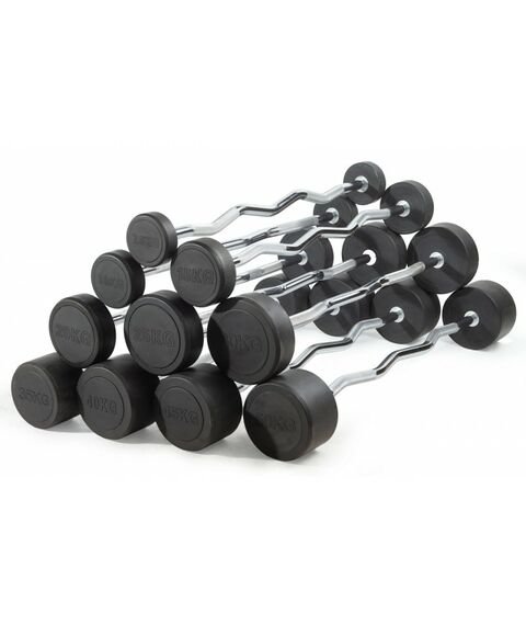 Штанга неразборная обрезиненная VictoryFit VF-DX5450 45 кг, изогнутый гриф фотографии