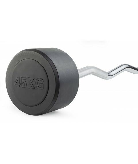 Штанга неразборная обрезиненная VictoryFit VF-DX5450 45 кг, изогнутый гриф фотографии