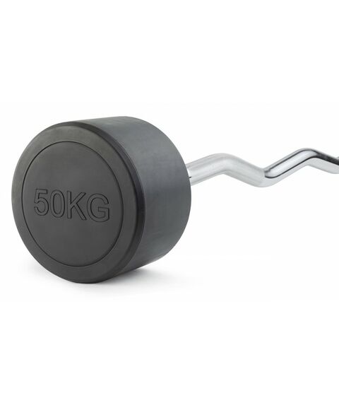 Штанга неразборная обрезиненная VictoryFit VF-DX5500 50 кг, изогнутый гриф фотографии