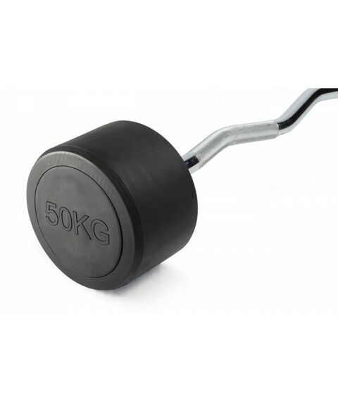 Штанга неразборная обрезиненная VictoryFit VF-DX5500 50 кг, изогнутый гриф фотографии