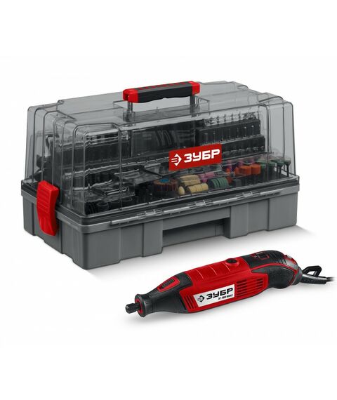 Набор мини-насадок с гравером Зубр ЗГ-160-H245 245 предметов, 160 Вт фотографии