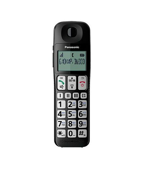 Радиотелефоны DECT: Радиотелефоны Panasonic KX-TGE110RUB Black трубка с ЖК  диспл., DECT фотографии