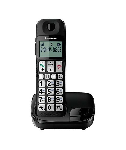 Радиотелефоны DECT: Радиотелефоны Panasonic KX-TGE110RUB Black трубка с ЖК  диспл., DECT фотографии
