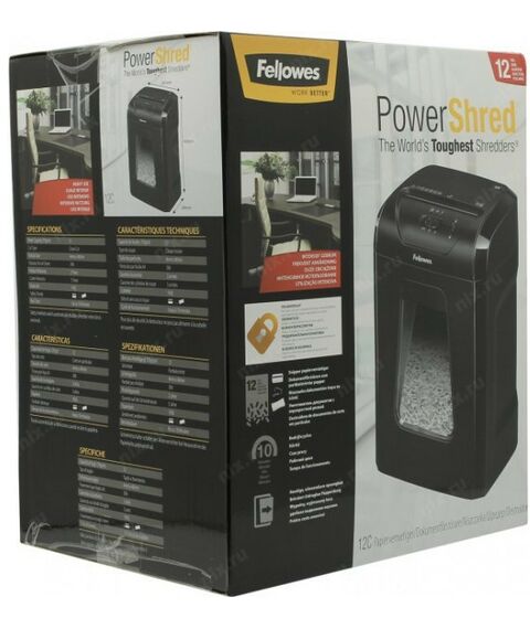 Уничтожители документов: Уничтожитель бумаги Fellowes Shredder PowerShred 12C 4х40мм, 12 листов, 224мм [CRC71201] фотографии