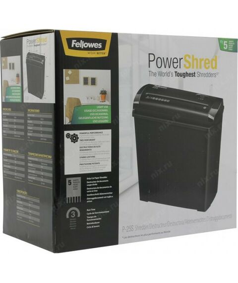 Уничтожители документов: Уничтожитель бумаги Fellowes Shredder PowerShred P-25S 7мм, 5 листов, 220мм [CRC47010] фотографии