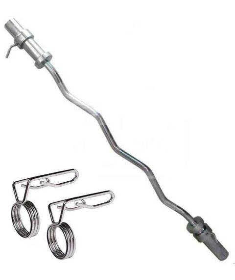 Грифы для штанги: Гриф W-образный DFC OB47C-50 Нагрузка на гриф 160 кг, 47", д50, замок-пружина фотографии