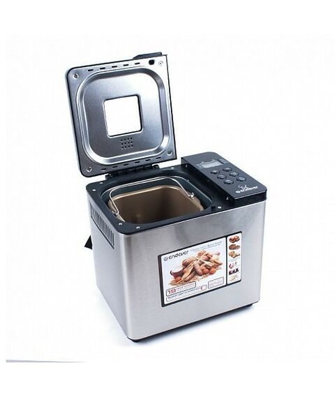 Хлебопечки: Хлебопечь Endever Skyline MB-54 вес выпечки до 750 г, регулировка веса выпечки, мощность 750 Вт, программ выпечки: 19, цвет черный/стальной фотографии